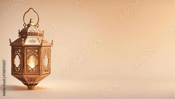 Fototapeta Luxury Islamic Background Lantern With Copy Space Text