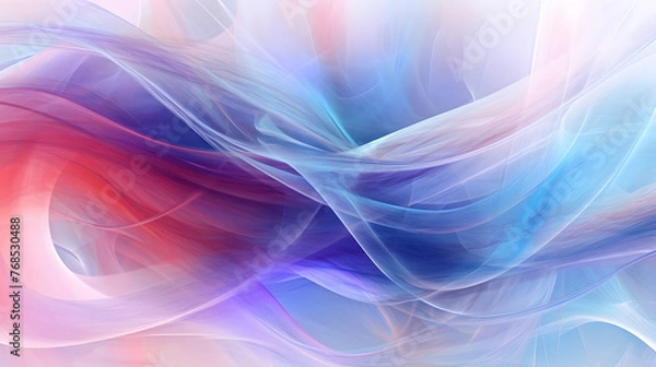 Fototapeta Digital smoky flowing red and blue curve abstract graphic poster web page PPT background