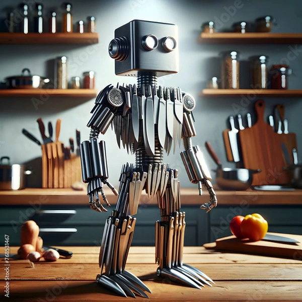 Obraz food processor made from insects, cook robot