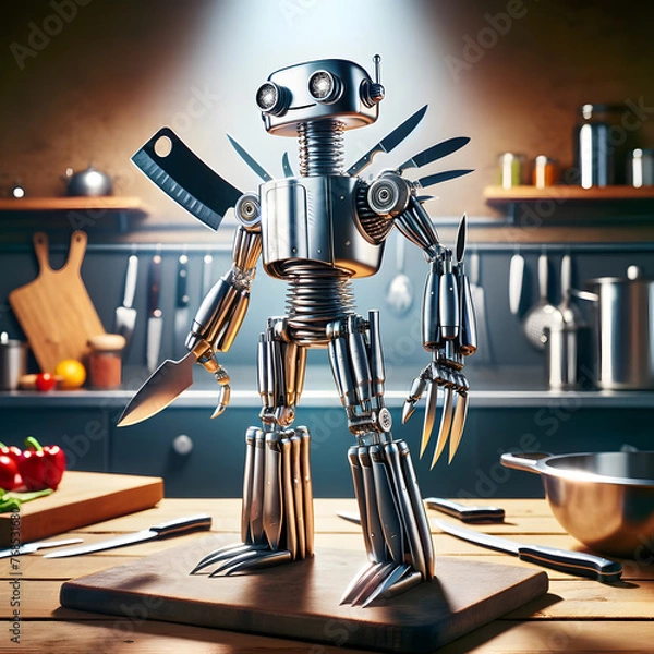 Obraz food processor made from insects, cook robot