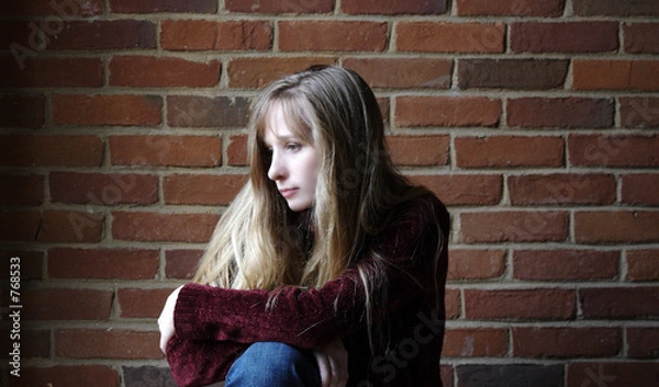 Fototapeta depressed teenage girl