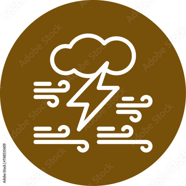 Fototapeta Cloud with thunderbolt Icon