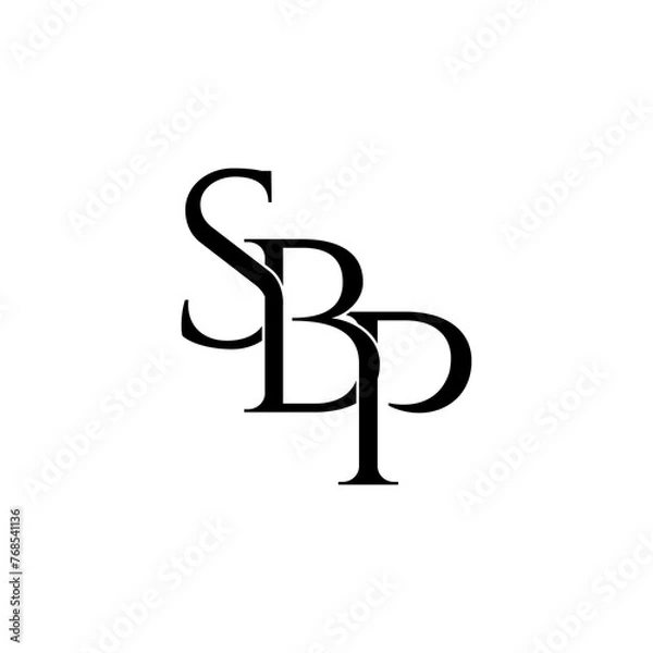 Obraz sbp typography letter monogram logo design