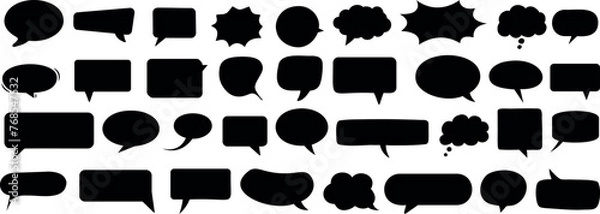 Fototapeta dialogue box silhouette vector set