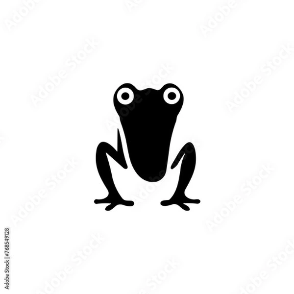 Fototapeta Simple frog isolated black icon