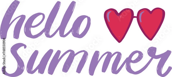 Obraz hello summer lettering and illustration