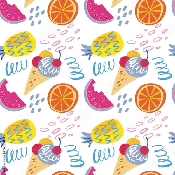 Obraz summer simple pattern hand drawning