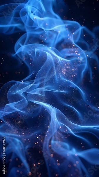 Fototapeta Misty Blues: Clear Textured Imagery of Colorful Electromagnetic Waves