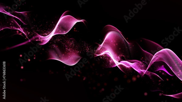 Obraz Abstract elegant luxury particle and dot wave background animation