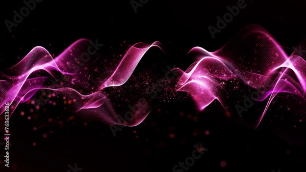 Obraz Abstract elegant luxury particle and dot wave background animation