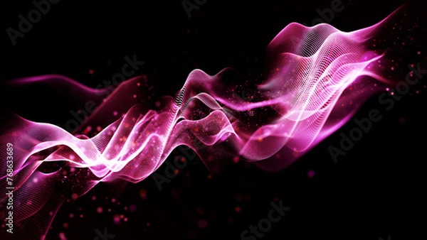 Obraz Abstract elegant luxury particle and dot wave background animation