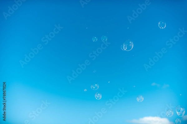 Fototapeta 海とシャボン玉