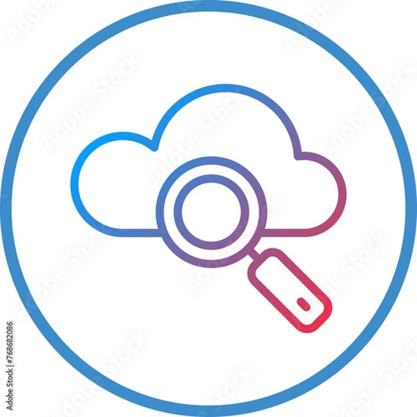 Fototapeta Vector Design Cloud Search Icon Style