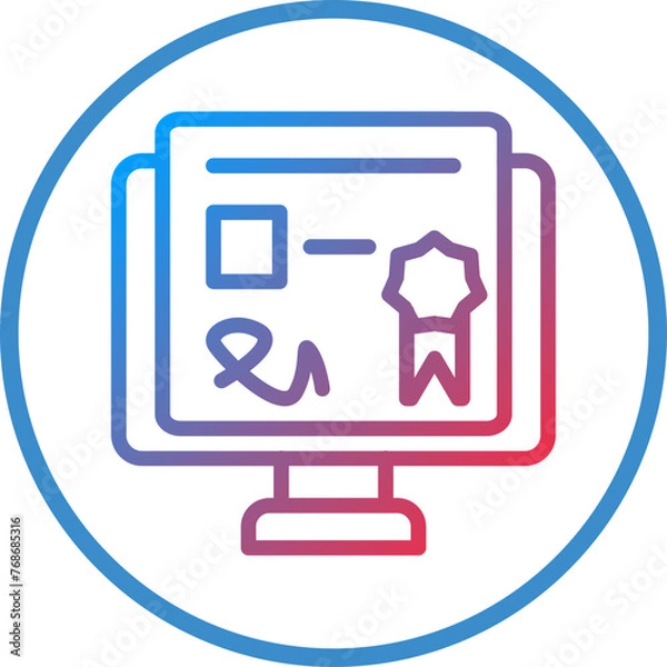 Fototapeta Vector Design Online Certificate Icon Style