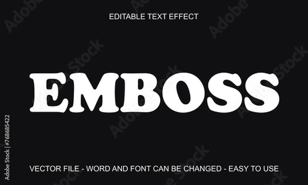 Obraz Editable embossed text effect, silver text style