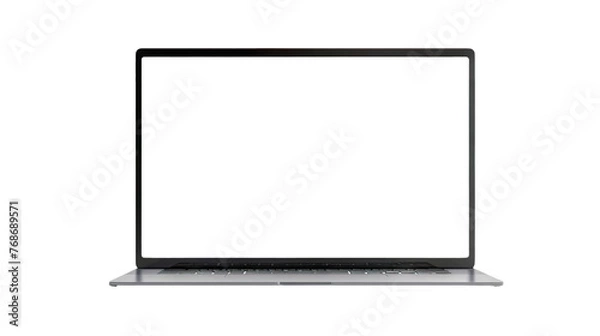 Fototapeta Modern Laptop with Blank Screen on transparent Background, Ideal for Mockups