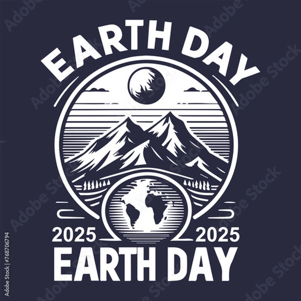 Fototapeta Earth Day simple t-shirt design