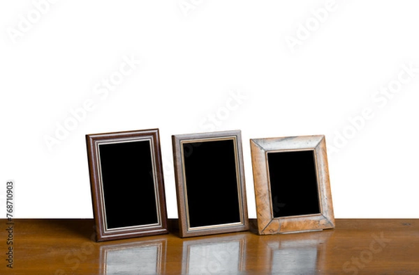 Fototapeta old photo frames on the table