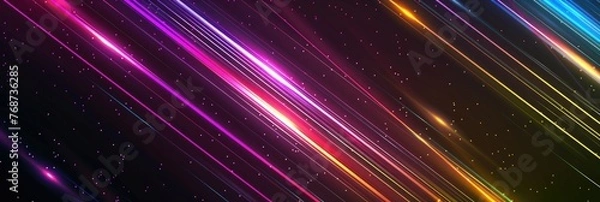 Fototapeta Abstract Glowing Lines in a Dark Space