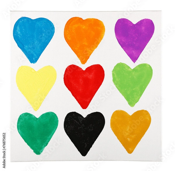 Fototapeta painted hearts