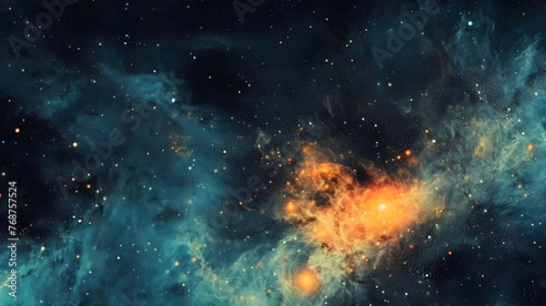 Fototapeta Digital nebula starry sky stars abstract graphic poster web page PPT background