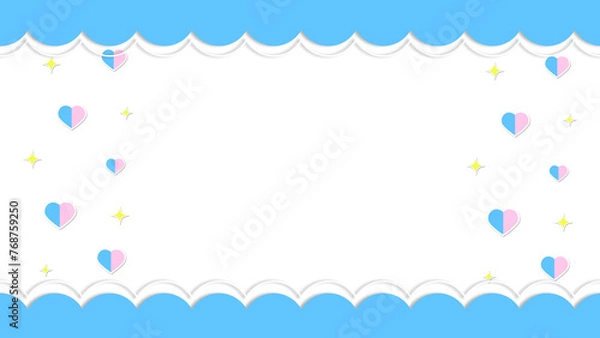 Fototapeta ゆらめくハートとストライプの背景　
背景透過