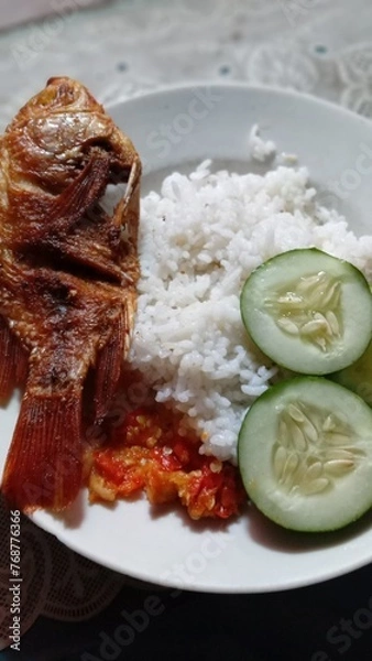 Fototapeta fish with rice