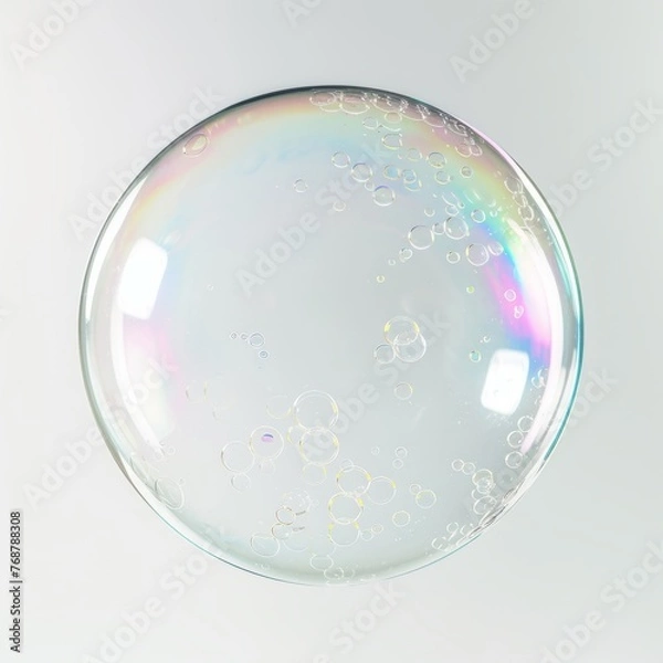 Obraz Soapy bubble on a white background