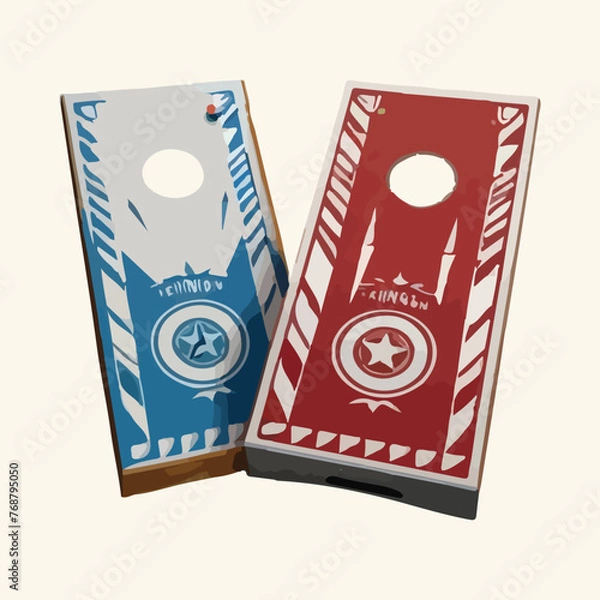 Fototapeta Cornhole game with board design element vector.