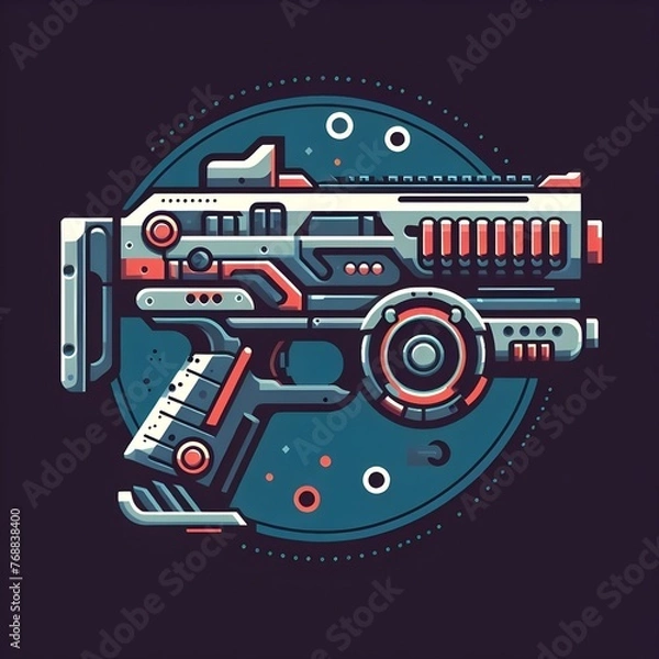Fototapeta futuristic gun illustration for video game 