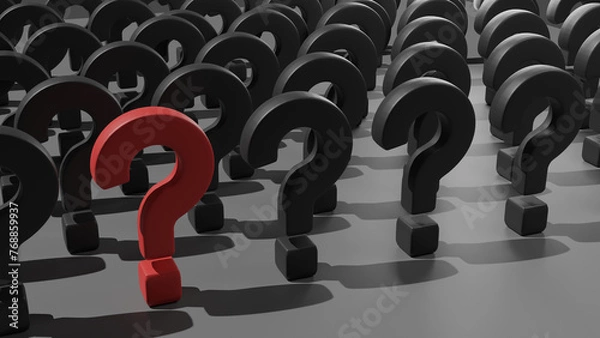 Obraz red and yellow question and exclamation marks