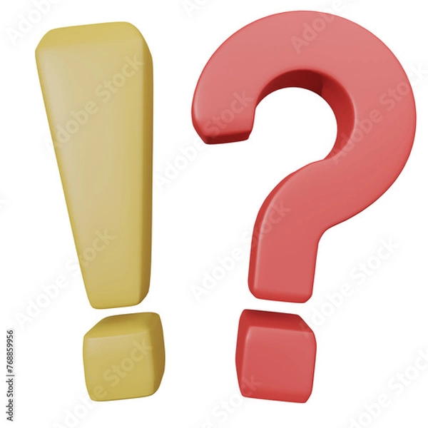Obraz red and yellow question and exclamation marks