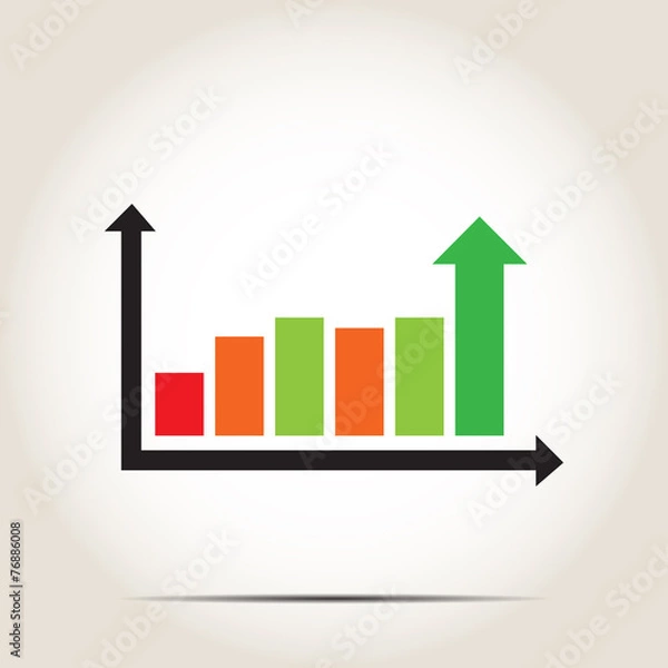 Fototapeta Color chart icon on a gray background