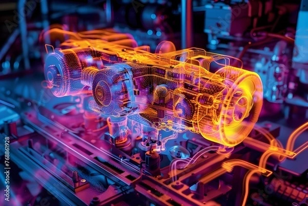 Fototapeta Thermal Mapping Reveals Efficiency Gains Through Advanced Lubrication Systems