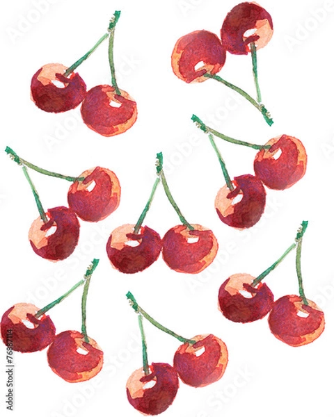 Fototapeta the cherry drawind for background