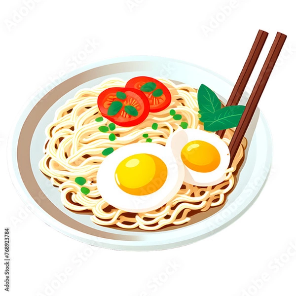 Obraz noodle with egg 
