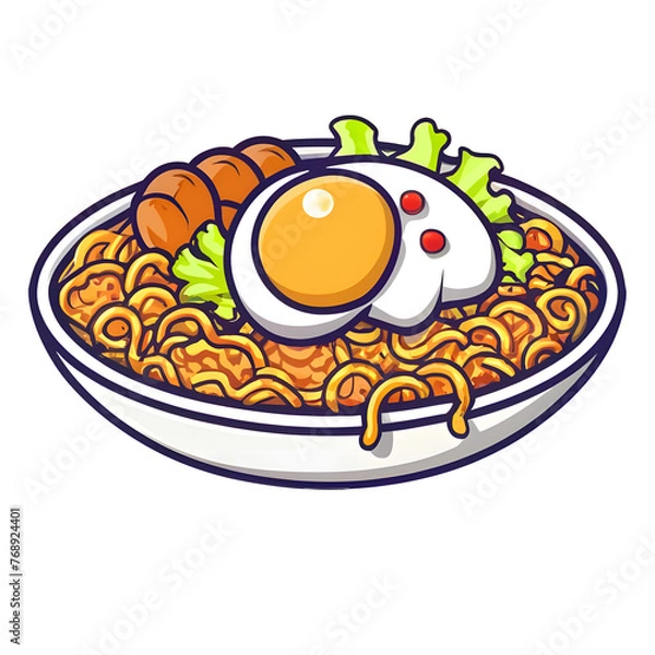 Obraz noodle with egg 