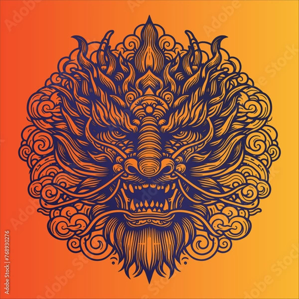 Obraz Japanese Type Dragon Artwork 003