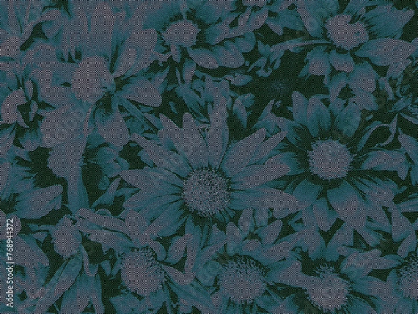 Fototapeta dark halftone background of flowers texture for premium graphics