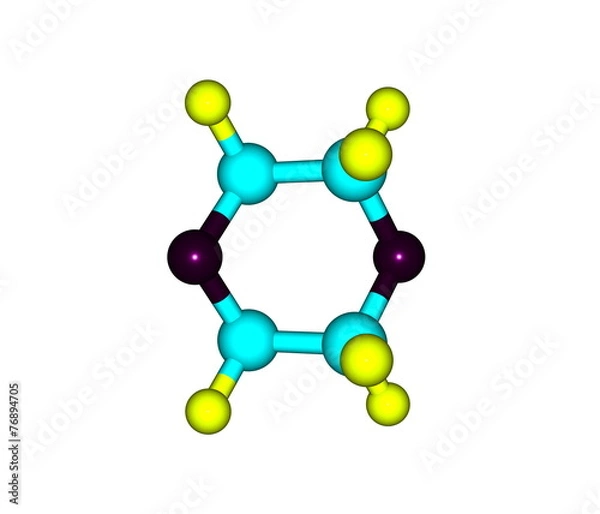 Fototapeta Dioxane molecule isolated on white