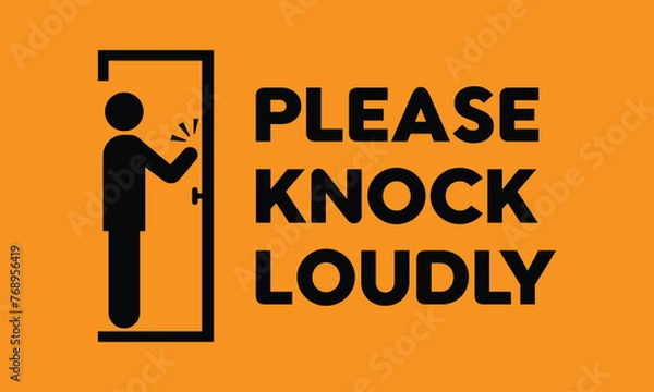 Fototapeta please knock door sign vector