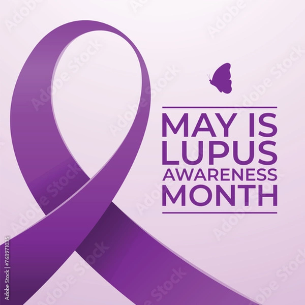 Fototapeta Lupus Awareness Month design template good for celebration usage. purple ribbon vector. flat eps 10. eps 10.