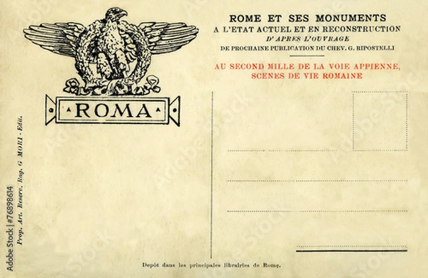 Obraz Old postcard.Italy, Rome.Vintage Postcard