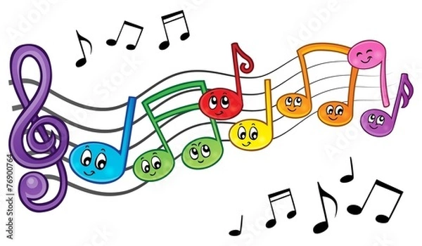 Fototapeta Cartoon music notes theme image 2