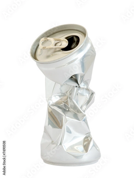 Fototapeta Aluminium drink container, isolated
