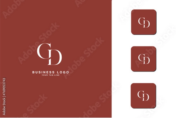 Fototapeta Alphabets  Letters CD, DC  Initials Logo Monogram