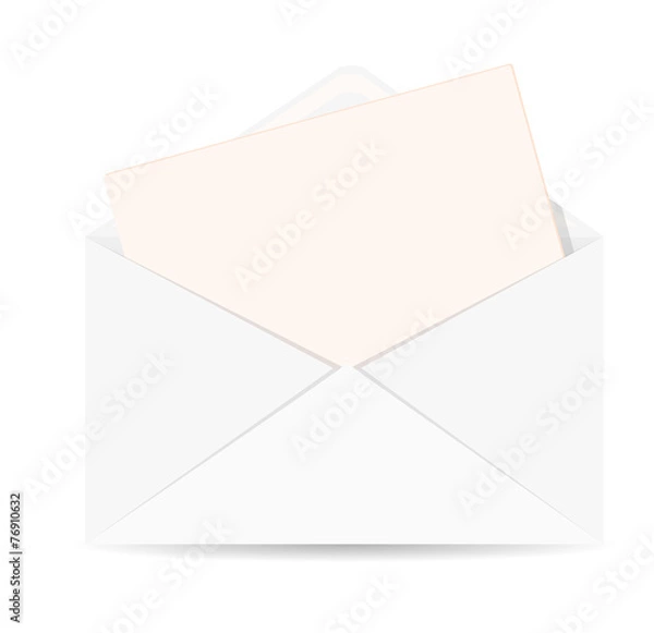 Fototapeta Open envelope with letter vector icon