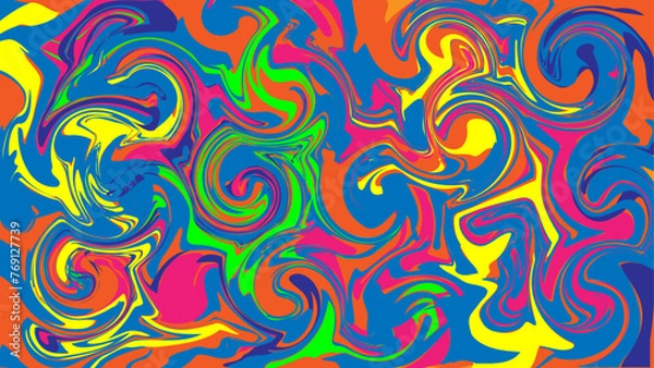 Obraz Abstract drawing in fluid art style, vector painting