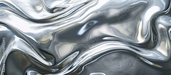 Fototapeta Abstract decoration on a metallic surface with contrasting shades and highlights, monochromatic color scheme.