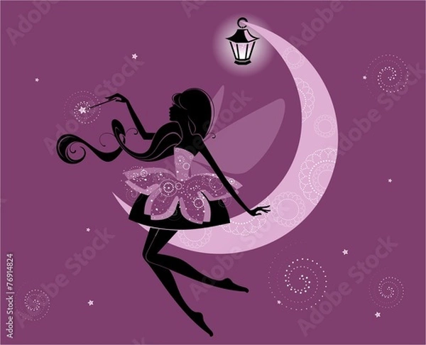 Obraz Сидящая на месяце фея